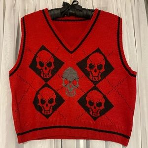 Never WornLarge Red Skull Vest